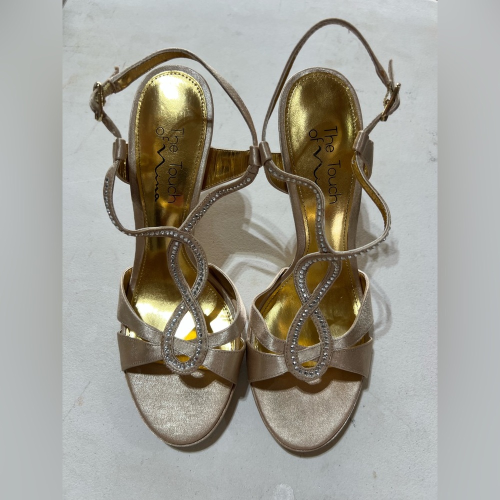 Touch of Nina Gold Strappy Heels